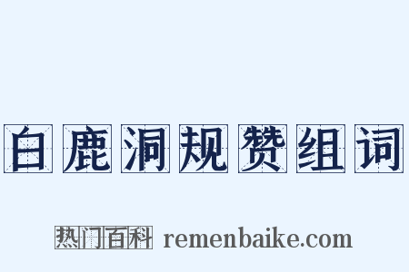 白鹿洞规赞组词是什么意思的图片